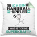 Handballspieler Kissen mit Füllung 40x40 Geschenk für Handballspieler Geburtstag Lustiger Spruch Was Ist Deine Superkraft (Grau) Grün Trendation