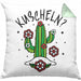 Kaktus Kissen mit Füllung 40x40 Geschenk Kuscheln Sarkasmus Humor Geschenkidee Kaktus-Liebhaber Frauen (Grau) Grün Trendation