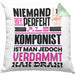 Komponist Geschenk Kissen mit Füllung 40x40 Lustige Geschenkidee für Komponist Geburtstag Niemand Ist Perfekt Aber Als Komponist Ist Man Nah Dran (Grau) Grün Trendation