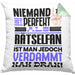 Rätselfan Geschenk Kissen mit Füllung 40x40 Lustige Geschenkidee für Rätselfan Geburtstag Niemand Ist Perfekt Aber Als Rätselfan Ist Man Nah Dran (Grau) Grün Trendation