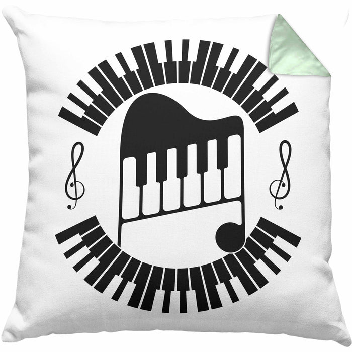 Piano-Spieler Kissen mit Füllung 40x40 Geschenk Klavier Geschenkidee Flügel Musiker Klavier Klavier-Spieler (Grau) Grün Trendation