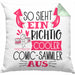 So Sieht Ein Richtig Cooler Comic-Sammler Aus Geschenk Kissen mit Füllung 40x40 Lustiger Spruch Geschenkidee (Grau) Grün Trendation