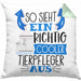 Tierpfleger Kissen mit Füllung 40x40 So Sieht Ein Richtig Cooler Tierpfleger Aus Geschenk Lustiger Spruch Geschenkidee (Grau) Grün Trendation