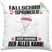 Fallschirmspringer Kissen mit Füllung 40x40 Geschenk für Fallschirmspringer Der Mann Der Alles Kann Geschenkidee zum Geburtstag (Grau) Grün Trendation