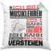 Musiklehrer Geschenk Kissen mit Füllung 40x40 Geschenkidee für Musiklehrer Geburtstag Lustig Ich Bin Musiklehrer Ich Kann Es Dir Erklären Aber Nicht Für Dich Verstehen (Grau) Grün Trendation