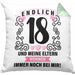 18er Geburtstag Kissen mit Füllung 40x40 Geschenk Mädchen Jungen Geschenkidee Lustig Spruch 18 Geschenke Geschenkideen zum 18 Bday 18. (Grau) Grün Trendation