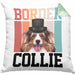 Border Collies Besitzer Kissen mit Füllung 40x40 Geschenk Lustiger Spruch Geschenkidee Retro Vinatge Border Collies (Grau) Grün Trendation