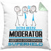 Moderator Geschenk Kissen mit Füllung 40x40 Ich Bin Moderator Aber Sag Doch Einfach Superheld Lustige Geschenkdiee für Moderator (Grau) Grün Trendation