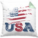 USA Flagge Kissen mit Füllung 40x40 Geschenk Amerika Geschenkidee Auslandjahr Vereinigte Staaten Von Amerika (Grau) Grün Trendation