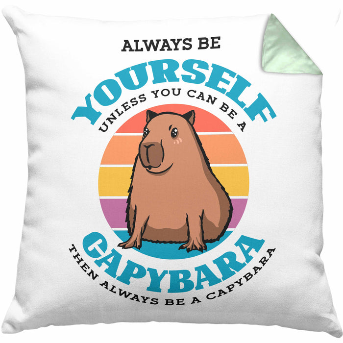 Kissen mit Füllung 40x40 Capybara-Spruch Geschenk für Capybara Liebhaber Geschenkidee (Grau) Grün Trendation