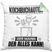 Kochbuchautor Kissen mit Füllung 40x40 Geschenk für Kochbuchautor Der Mann Der Alles Kann Geschenkidee zum Geburtstag (Grau) Grün Trendation