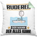 Ruderer Kissen mit Füllung 40x40 Geschenk für Ruderer Der Mann Der Alles Kann Geschenkidee zum Geburtstag (Grau) Grün Trendation