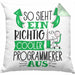 Programmierer Kissen mit Füllung 40x40 Geschenk So Sieht Ein RIchtig Cooler Programmierer Aus Geschenkidee Lustiger Spruch Geburtstag (Grau) Grün Trendation
