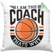 Basketball-Trainer Coach Kissen mit Füllung 40x40 Geschenk Lustig I Am The Coach Thats Why (Grau) Grün Trendation