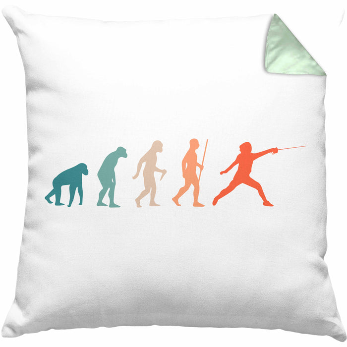 Lustige Fechten-Kissen mit Füllung 40x40 Geschenk für Fechter Evolution (Grau) Grün Trendation