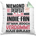 Indie-Fan Geschenk Kissen mit Füllung 40x40 Lustige Geschenkidee für Indie-Fan Geburtstag Niemand Ist Perfekt Aber Als Indie-Fan Ist Man Nah Dran (Grau) Grün Trendation
