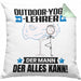 Outdoor-Yoga-Lehrer Kissen mit Füllung 40x40 Geschenk für Outdoor-Yoga-Lehrer Der Mann Der Alles Kann Geschenkidee zum Geburtstag (Grau) Grün Trendation