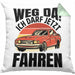 Führerschein Bestanden Geschenk Kissen mit Füllung 40x40 Führerscheinprüfung Bestanden Geschenkidee Weg Da Ich Darf Jetzt Fahren (Grau) Grün Trendation