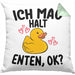 Enten-Liebhaber Geschenk Kissen mit Füllung 40x40 Ich Mag Halt Enten Ok Häferl (Grau) Grün Trendation