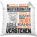 Wildtierschützer Geschenk Kaffee-Kissen mit Füllung 40x40 Geschenkidee für Wildtierschützer Ich Bin Wildtierschützer Ich Kann Es Dir Erklären Jedoch Nicht Für Dich Verstehen Spruch Lustig (Grau) Grün Trendation