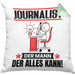 Journalist Kissen mit Füllung 40x40 Geschenk für Journalist Der Mann Der Alles Kann Geschenkidee zum Geburtstag (Grau) Grün Trendation