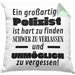 Polizist Abschied Geschenk Kissen mit Füllung 40x40 Abschiedsgeschenk für Polizist Hart Zu Finden Schwer Zu Verlassen (Grau) Grün Trendation
