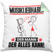 Musikliebhaber Kissen mit Füllung 40x40 Geschenk für Musikliebhaber Der Mann Der Alles Kann Geschenkidee zum Geburtstag (Grau) Grün Trendation