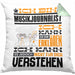 Musikjournalist Geschenk Kissen mit Füllung 40x40 Geschenkidee für Musikjournalist Geburtstag Lustig Ich Bin Musikjournalist Ich Kann Es Dir Erklären Aber Nicht Für Dich Verstehen (Grau) Grün Trendation