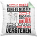 Kung-Fu-Meister Geschenk Kaffee-Kissen mit Füllung 40x40 Geschenkidee für Kung-Fu-Meister Ich Bin Kung-Fu-Meister Ich Kann Es Dir Erklären Jedoch Nicht Für Dich Verstehen Spruch Lustig (Grau) Grün Trendation
