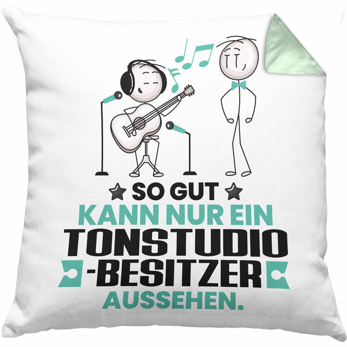 Tonstudio-Besitzer Geschenk Kissen mit Füllung 40x40 So Gut Kann Nur Ein Tonstudio-Besitzer Aussehen Geschenkidee (Grau) Grün Trendation