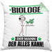 Biologe Kissen mit Füllung 40x40 Geschenk für Biologe Der Mann Der Alles Kann Geschenkidee zum Geburtstag (Grau) Grün Trendation