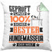 Hundemasseur Geschenk Lustiger Spruch für Hundemasseur Geschenkidee Bester Hundemasseur Der WeltKissen mit Füllung 40x40 (Grau) Grün Trendation