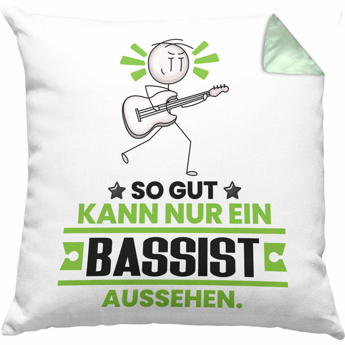 Bassist Geschenk Kissen mit Füllung 40x40 So Gut Kann Nur Ein Bassist Aussehen Geschenkidee (Grau) Grün Trendation