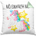 Lustige Nö Einfach Nö Kissen mit Füllung 40x40 Mit Spruch Einhorn Geschenk Mama Freundin Kollegin Geschenkidee Arbeit Frauen (Grau) Grün Trendation