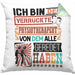 Physiotherapeut Kissen mit Füllung 40x40 Geschenk Spruch Lustig Geschenkidee für Physiotherapeut Geburtstag Ich Bin Der Verrückte Physiotherapeut (Grau) Grün Trendation