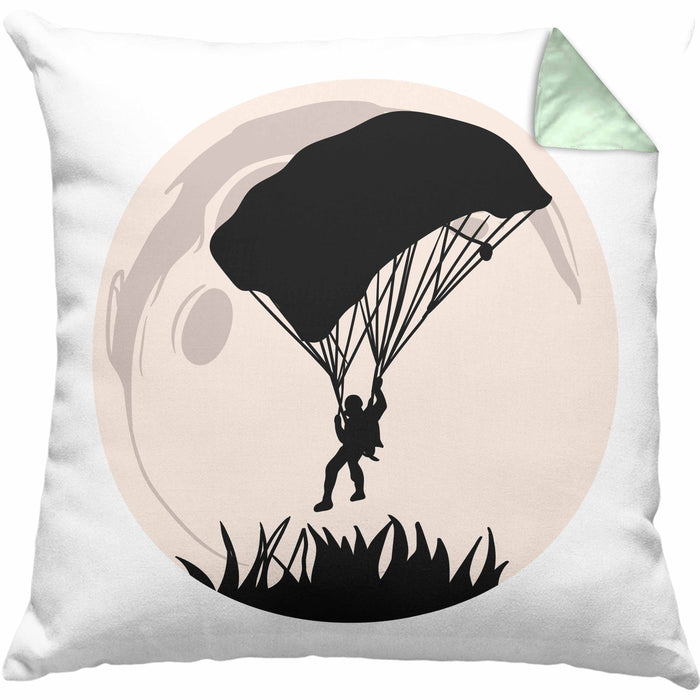 Lustige Kissen mit Füllung 40x40 für Paragliding- und Fallschirmspringer Geschenk Abenteurer (Grau) Grün Trendation