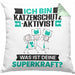 Katzenschutzaktivist Kissen mit Füllung 40x40 Geschenk für Katzenschutzaktivist Geburtstag Lustiger Spruch Was Ist Deine Superkraft (Grau) Grün Trendation