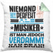 Musiker Geschenk Kissen mit Füllung 40x40 Lustige Geschenkidee für Musiker Geburtstag Niemand Ist Perfekt Aber Als Musiker Ist Man Nah Dran (Grau) Grün Trendation