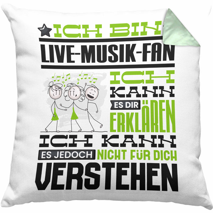 Live-Musik-Fan Geschenk Kissen mit Füllung 40x40 Lustige Geschenkdiee für einen Live-Musik-Fan Geburtstag Ich Bin Live-Musik-Fan Ich Kann Es Dir Erklären Aber Nicht Für Dich Verstehen (Grau) Grün Trendation