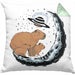 Galaxie Capybara Kissen mit Füllung 40x40 Capybara Tier Geschenk für Capybara Liebhaber (Grau) Grün Trendation