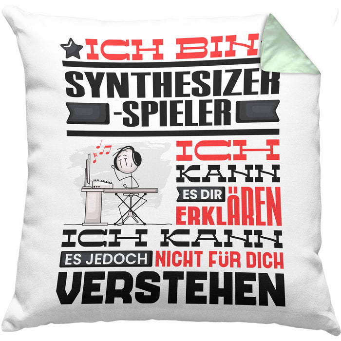 Synthesizer-Spieler Geschenk Kissen mit Füllung 40x40 Lustige Geschenkdiee für einen Synthesizer-Spieler Geburtstag Ich Bin Synthesizer-Spieler Ich Kann Es Dir Erklären Aber Nicht Für Dich Verstehen (Grau) Grün Trendation