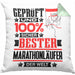 Marathonläufer Geschenk Lustiger Spruch für Marathonläufer Geschenkidee Bester Marathonläufer Der WeltKissen mit Füllung 40x40 (Grau) Grün Trendation