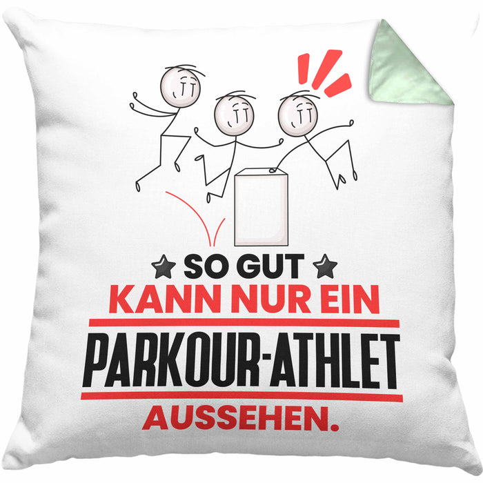 Parkour-Athlet Geschenk Kissen mit Füllung 40x40 So Gut Kann Nur Ein Parkour-Athlet Aussehen Geschenkidee (Grau) Grün Trendation