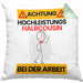 Halbcousin Kissen mit Füllung 40x40 Geschenk Lustiger Spruch Geschenkidee für Halbcousin Achtung Hochleistungs Halbcousin Bei Der Arbeit (Grau) Grün Trendation