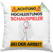 Schauspieler Kissen mit Füllung 40x40 Geschenk Lustiger Spruch Geschenkidee für Schauspieler Achtung Hochleistungs Schauspieler Bei Der Arbeit (Grau) Grün Trendation