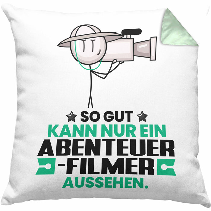 Abenteuerfilmer Geschenk Kissen mit Füllung 40x40 So Gut Kann Nur Ein Abenteuerfilmer Aussehen Geschenkidee (Grau) Grün Trendation