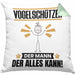 Vogelschützer Kissen mit Füllung 40x40 Geschenk für Vogelschützer Der Mann Der Alles Kann Geschenkidee zum Geburtstag (Grau) Grün Trendation