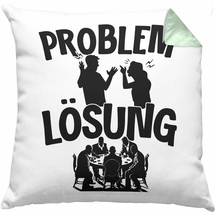 Poker Kissen mit Füllung 40x40 Geschenk für Poker-Spieler Männer Geschenkidee Problem und Lösung Poker Spielen Kartenspielen (Grau) Grün Trendation