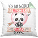 Pandas Kissen mit Füllung 40x40 Geschenk Frauen Ich Bin Bloß Ein Mädchen Das Pandas Liebt Pandaliebhaberin Geschenk Spruch Geburtstag (Grau) Grün Trendation