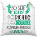Aquarium-Enthusiast Kissen mit Füllung 40x40 So Sieht Ein Richtig Cooler Aquarium-Enthusiast Aus Geschenk Lustiger Spruch Geschenkidee (Grau) Grün Trendation